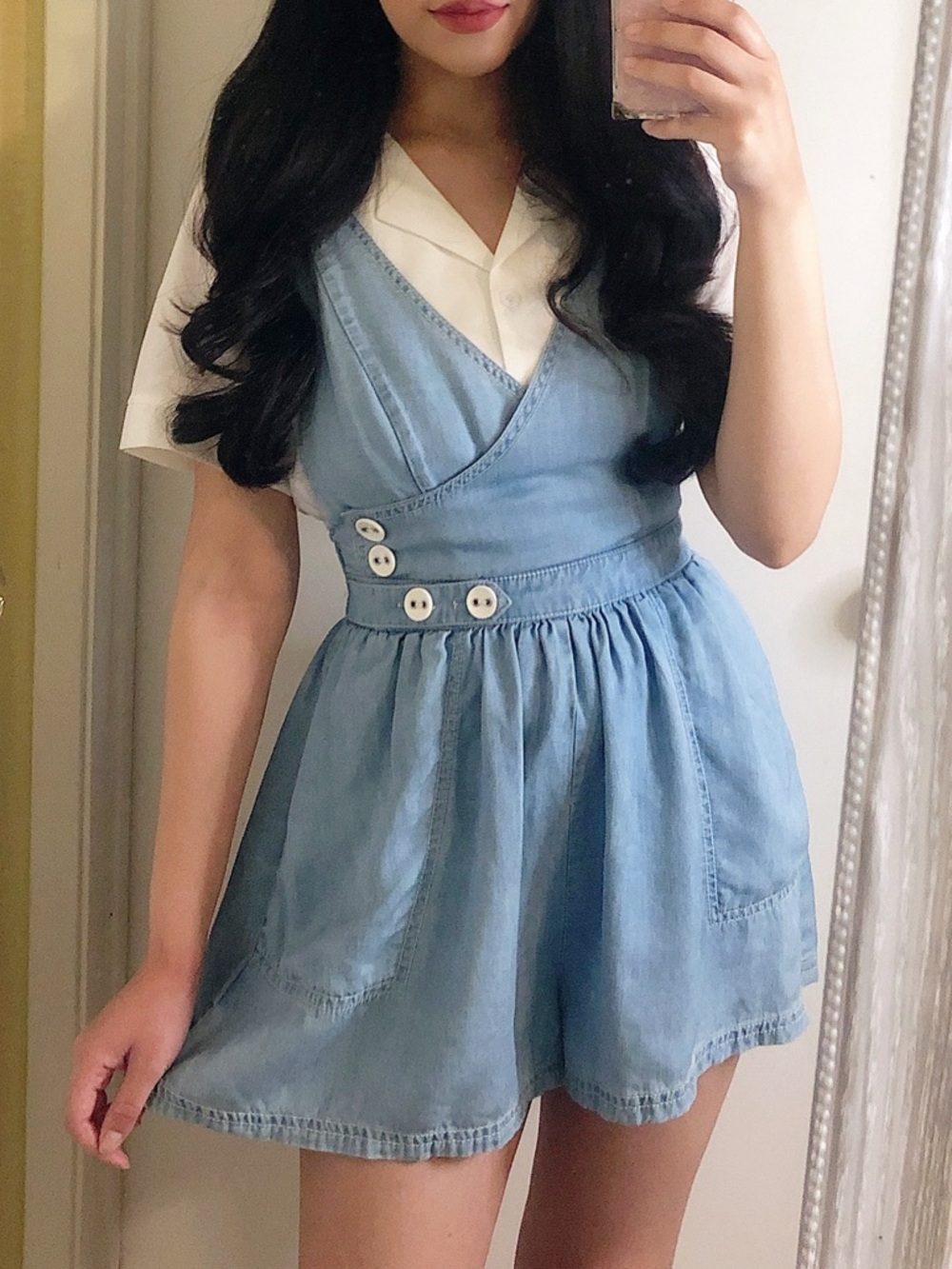Urban Outfitters Light Blue Denim Romper